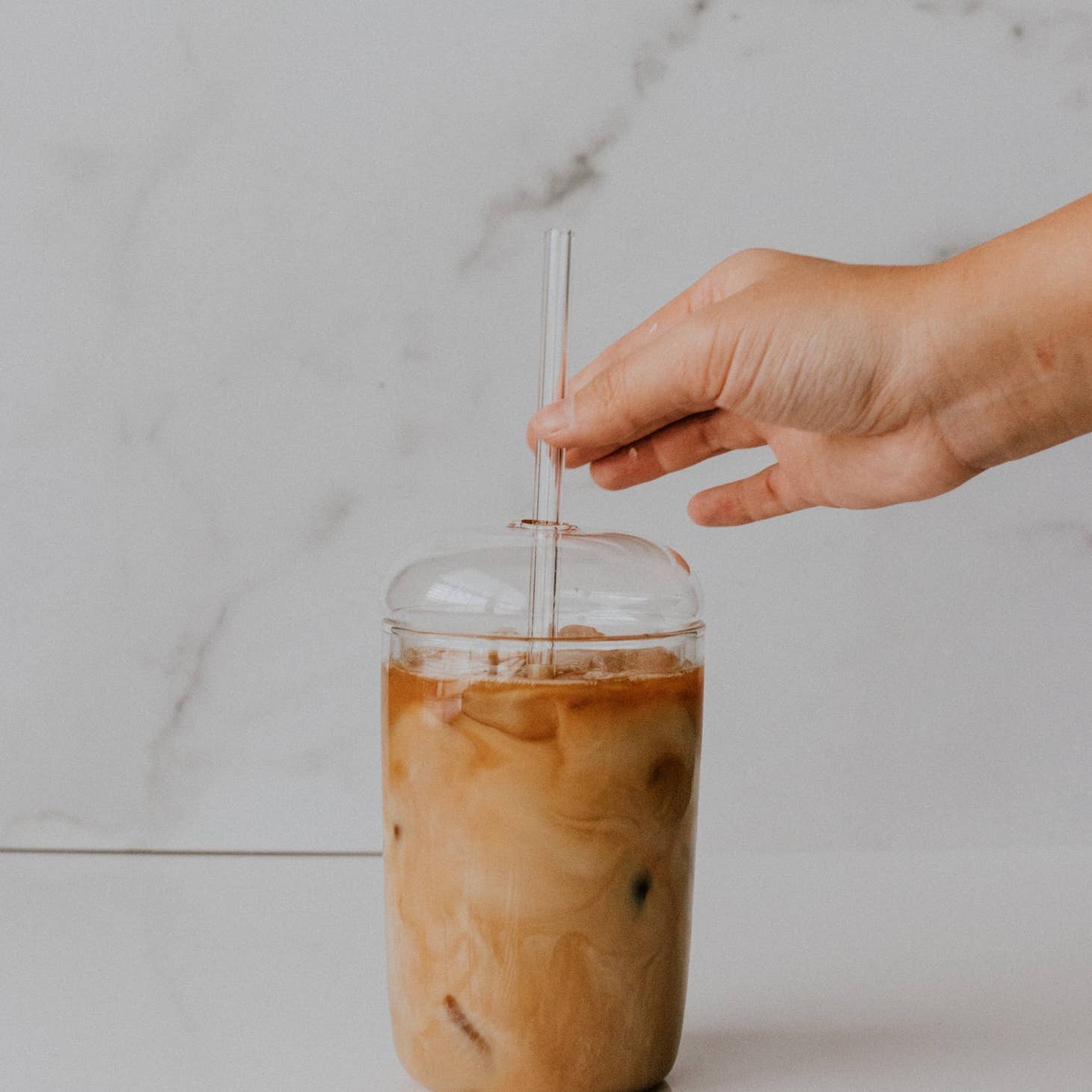 Glass Iced Coffee Tumbler | Janet Gwen | Aesthetic Coffee Cup