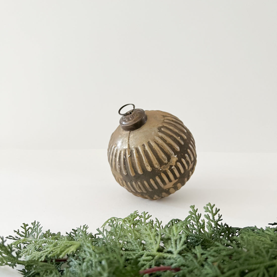 Aged Gold & Brown Christmas Ornaments