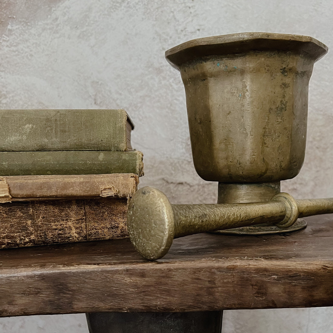 Antique Brass Mortar & Pestle