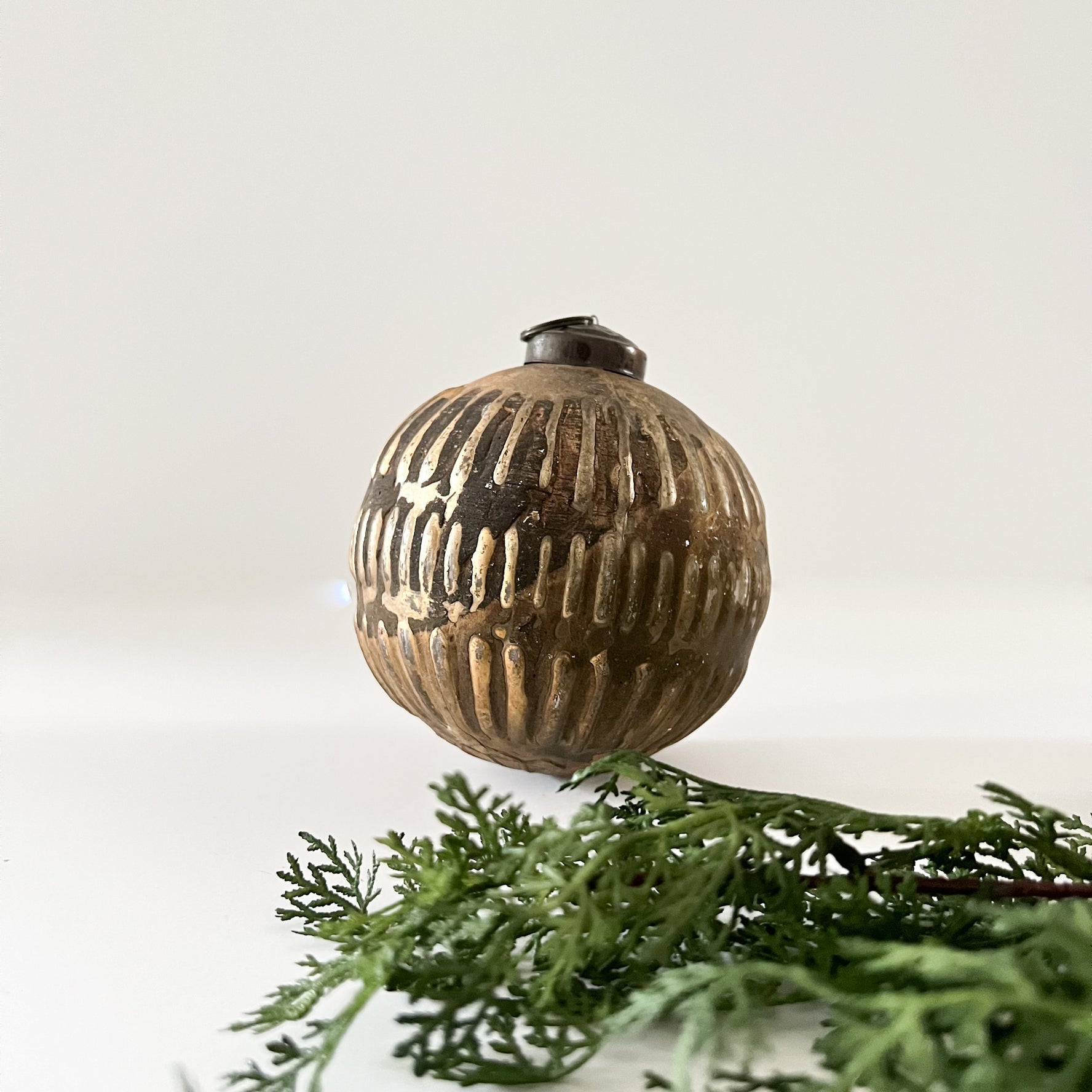 Aged Bronze & Brown Christmas Ornaments